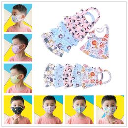 3D Kids Cartoon Face Mask Dust Summer Breathable Ice Silk Cotton Children Face Masks Washable Reusable Student Mouth Mask Face Shield