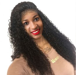 Cambodian Virgin Hair Lace Front Wigs 8-24 inch Kinky Curly Natural Color Human Hair Wig for Black Women