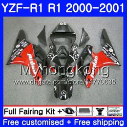 Body For YAMAHA YZF 1000 YZF R 1 YZF-1000 YZFR1 00 01 Frame 236HM.39 YZF-R1 00 01 Bodywork on sale black YZF1000 YZF R1 2000 2001 Fairing