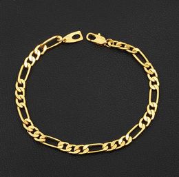 2020 Hot sale Fashion Jewellery Men's Gold Bracelet 18K Gold Plated Bracelet 5mm* 18cm 19cm 20cm 21cm 22cm