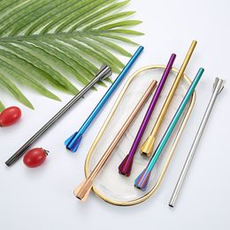 Stainless Steel Stirring Straw Multifunctional Drink Cocktail Stirrer Coffee Straw Drink Juice Straw 7 Colors EEA1391-4