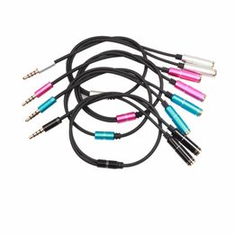 100pcs 3.5mm 1 in 2 Couples Audio aux cable Line Earbud Headset Headphone Earphone Splitter for iPhone Android Mobile