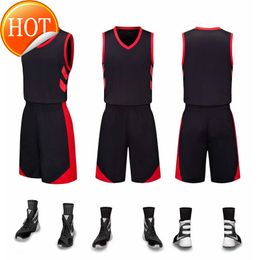 2019 New Blank Basketball jerseys printed logo Mens size S-XXL cheap price fast shipping good quality NEW BLACK RED NBR001AA1