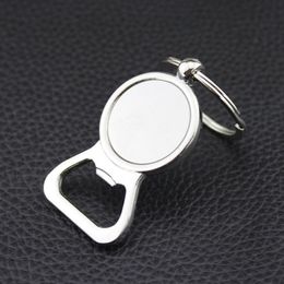 jewelry engrave tools Canada - 10 Pcs Lot Beer Bottle Opener Keychain Diy For 25mm Glass Cabochon Keyrings Alloy Engravable Kitchen Tools Men Gifts Jewelry
