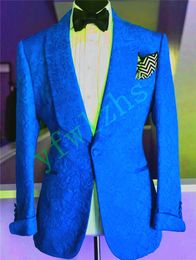 Popular One Button Groomsmen Shawl Lapel Groom Tuxedos Men Suits Wedding/Prom Best Man Blazer ( Jacket+Pantst+Tie) Y55