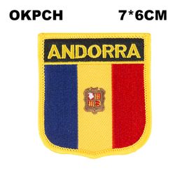 Andorra Flag Embroidery Iron on Patch Embroidery Patches Badges for Clothing PT0014-S