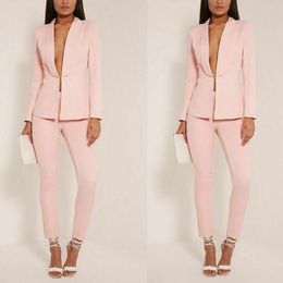 Pink Women Ladies Formal Business Office Tuxedos Work Wear New Suits Custom Made Guest Mother of the Bride Suits For Wedding Evening