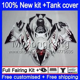 Body +Tank For KAWASAKI ZX636 ZX-6R 2009 2010 2011 2012 206MY.15 ZX 636 600CC 6 R ZX-636 ZX600 ZX 6R ZX6R 09 10 11 12 Red flames Fairings