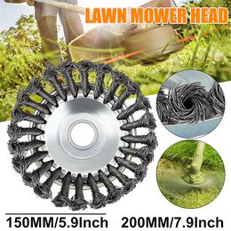 (Tool Parts) 6 or 8 Inch Steel Wire Wheel Brush High Carbon Steel ID 25mm Trimmer Head for Lawnmower - 6 Inch