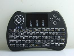 ワイヤレスバックライトキーボードH9フライエアマウスマルチメディアリモートコントロールタッチパッドハンドヘルドQWERTY Android TVボックス用ブラックライト付き