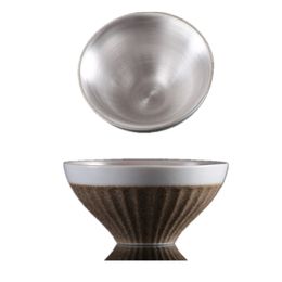 999 Silver Tea Cup Potery Pocelain Small Tea Bowl Japanese Master Mug Vintage Single Teacup