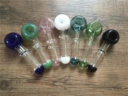 12cm long with 16mm OD Ball 40mm Colourful Colourful Smoking hand Pipe Glass Spoon Pipes For Smoking Pipes Bongs Tobacco Glass Pipe