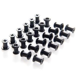 24pcs Black Cross Flat Head Chicago Screw With Washer Perfect for DIY Kydex Sheath Holster Hand Tool Parts