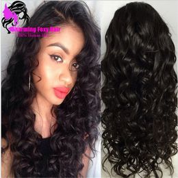 Fashion Brazilian Hair Long Wave Wigs Synthetic Lace Front Wigs black Color Heat Resistant Synthetic Hair Wig for black women