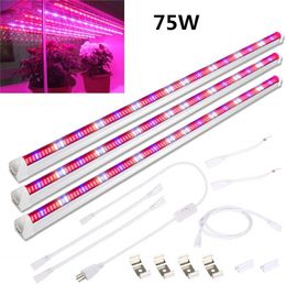 45W 60W 75W T8 Plant Grow Light Tube 3 Pack 3Ft Full Spectrum 448pcs LEDs Grow Light Bar Grow Strip for Indoor Plants