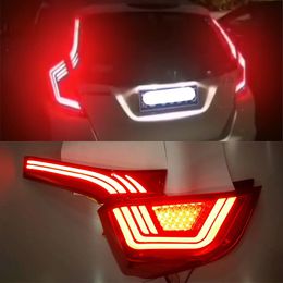 2Pcs Car styling Tail Lights For Honda Jazz Fit GK5 2014-2018 Led Tail Lights Rear Fog lamp Rear Lamp DRL Brake Park Signal lights