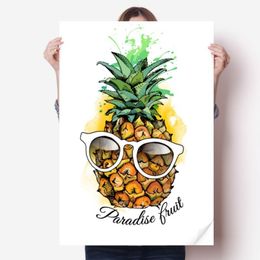 sunglasses stickers Australia - DIYthinker Sunglasses Pineapple Tropical Fruit Vinyl Wall Sticker Poster Mural Wallpaper Room Decal 31x22"