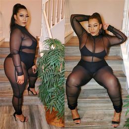 Women mesh skinny romper sexy long sleeve sheer sexy bandage romper women jumpsuit lady overalls for