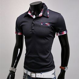 Fashion Trend Mens Polos TShirts Solid Short -Sleeve Slim Fit Polo Designer Shirt Men Shirts Casual Camisa F1