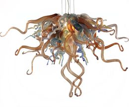 Lamps Elegant Retro Art Glass Lamp Twisted 100% Mouth Blown Turkey Style Chandelier Lighting