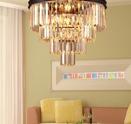 DHL/UPS 2020 American black iron art crystal chandeliers chandelier chandelier light fixtures bedroom lamp, smoke gray crystal lamp