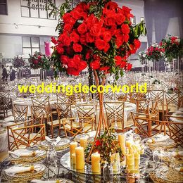 New style wedding decorating arch hot red roses artificial flower arrangement decoration arch table frame flowers arch best0569