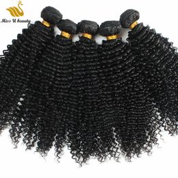 Kinky Curly Hair Bundles Double Weft Human Hair Weaves Brazilian Virgin Hair 3 Bundles a lot Natural Colour Cuticle Aligned