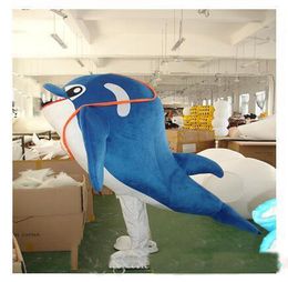 2019 High quality hot Advertising Mascot Lovely Blue Dolphin Mascot Costume High Quality Cartoon Mascot free shipping