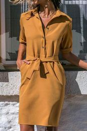 Fashion-Summer 2019 Casual Women Long Sleeve Irregular Dress Pocket Sexy Dress Solid Colour Elegant fashion Vestidos