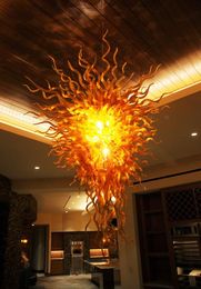 100% Mouth Blown CE UL Borosilicate Murano Glass Dale Chihuly Art Glossy Yellow Colour Brilliancy Handmade Lamps