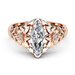 Zirconia Ring Flower Diamond Rings Fashion Women Engagement Wedding Rings Fashion Jewellery women rings will and sandy Drop Ship