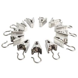 Durable Window Shower Curtain Rod Clips Hook Sturdy Plating Window Curtain Rings Clamps Hook Clips Curtain Accessories