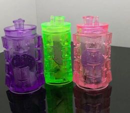 Color acrylic square water bottle Wholesale Glass bongs Oil Burner Glass Water Pipes Oil Rigs Smoking, Free Shipping