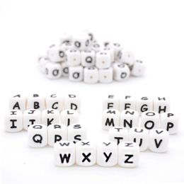 Silicone English Alphabet Beads Food Grade Letters Chewing Beads for Teething Necklace DIY Chewelry Baby Teethers molar accessories free DHL