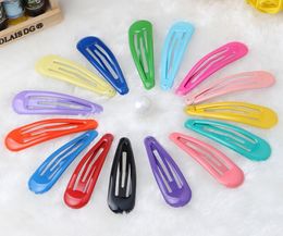 5cm Metal Snap BB hair clips Water droplets clip Sweet plain Round Head Clip Barrettes hairpin DIY Bows hair Accessories 60pcs FJ3237