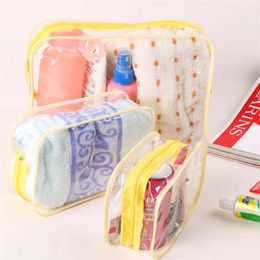3 Size High Capacity Cosmetics Storage Bag PVC Clear Women Makeup Bag Waterproof Transparent Travel Washing Bags
