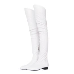 Kolnoo 2020 Wholesale Womens Thigh High Boots Sexy Night-club Party Over Knee Boots Hotsale Winter Fashion Evening Boots White Shoes N079-4