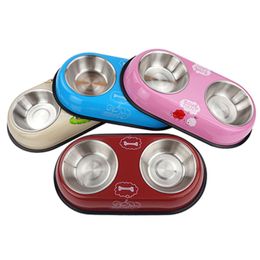 Pet Dog Cat Bowls Puppy Water Dish Travel Feeder Bowls Pet Accessories Stainless Steel