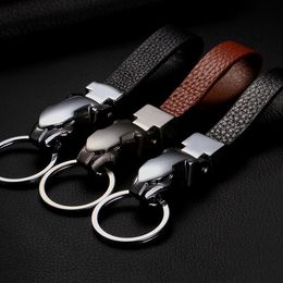 Luxury Car Key Chain Men Women KeyChain High-Grade Leopard for Key Rings Purse Charm Bag Pendant Leather Rope Fathers Day Gift