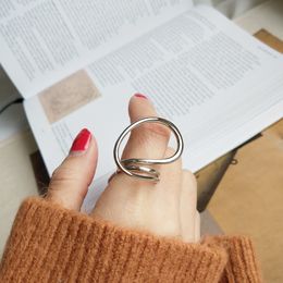 S925 sterling silver multi-dimensional twisted geometry open ring for woman elegant personality gift for friend