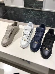 Toptan Erkek Ayakkabıları Yeni Stil Nedensel Ayakkabılar Mavi Buruşuk Deri Sneaker Moda Arena Düşük Kesim Ayakkabı Tasarımcısı Ücretsiz Nakliye Boyut 39-46