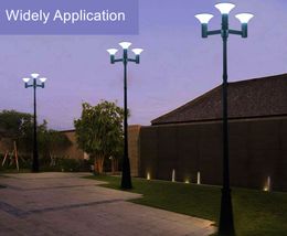 Upgrade Solar Powered 2.5M Triple-Head Street Vintage Outdoor Garden Solar Lamp Post Light Lawn parthway