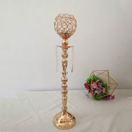 Crystals Candle Holders Delicate Wedding Candelabra Romantic Candlesticks 52CM/ 20" Heigh Table Centerpiece For Home Decoration