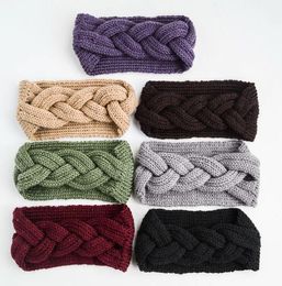 9 Colors Knitting Twist braid hair band hair earmuffs hand-woven headband autumn winter warm headwraps Fashion hair accessories