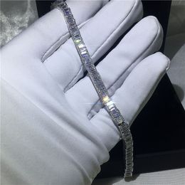 2018 Handmade silver Colour bracelet 5A cubic zirconia Sona White Gold Filled Engagement bracelets for women wedding accessaries