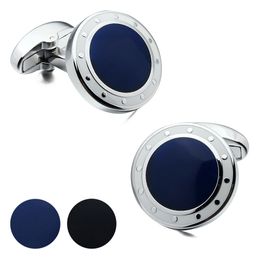 Marka HAWSON Lüks Bay kol BlueBlack Manşet Satış Donanma CJ191116 için Tasarımcı Fransız Gömlek Kol Düğmesi