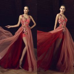 Tony Chaaya Elegant Prom Dresses 2020 Robes De Soirée A-Line Evening Gowns Side Split Plus Size Cocktail Special Occasion Dress