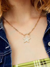 New ins fashion luxury cute lovely diamond star pendant choker statement designer necklace for women girls275D