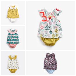 Designer newborn baby outfits Pineapple cherry flower babies girl clothing set cute vest tank top with shorts pant 2pcs suit infant clothing