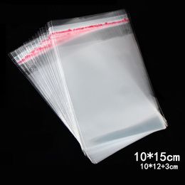 500 10*15cm Clear Opp Bag Packaging Self Adhesive Bags Home Wedding Decoration Plastic Pack Jewelry Gift Bag Cookie Poly